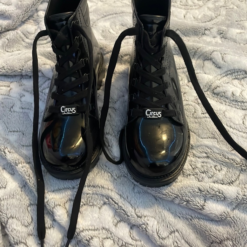 Black combat boots